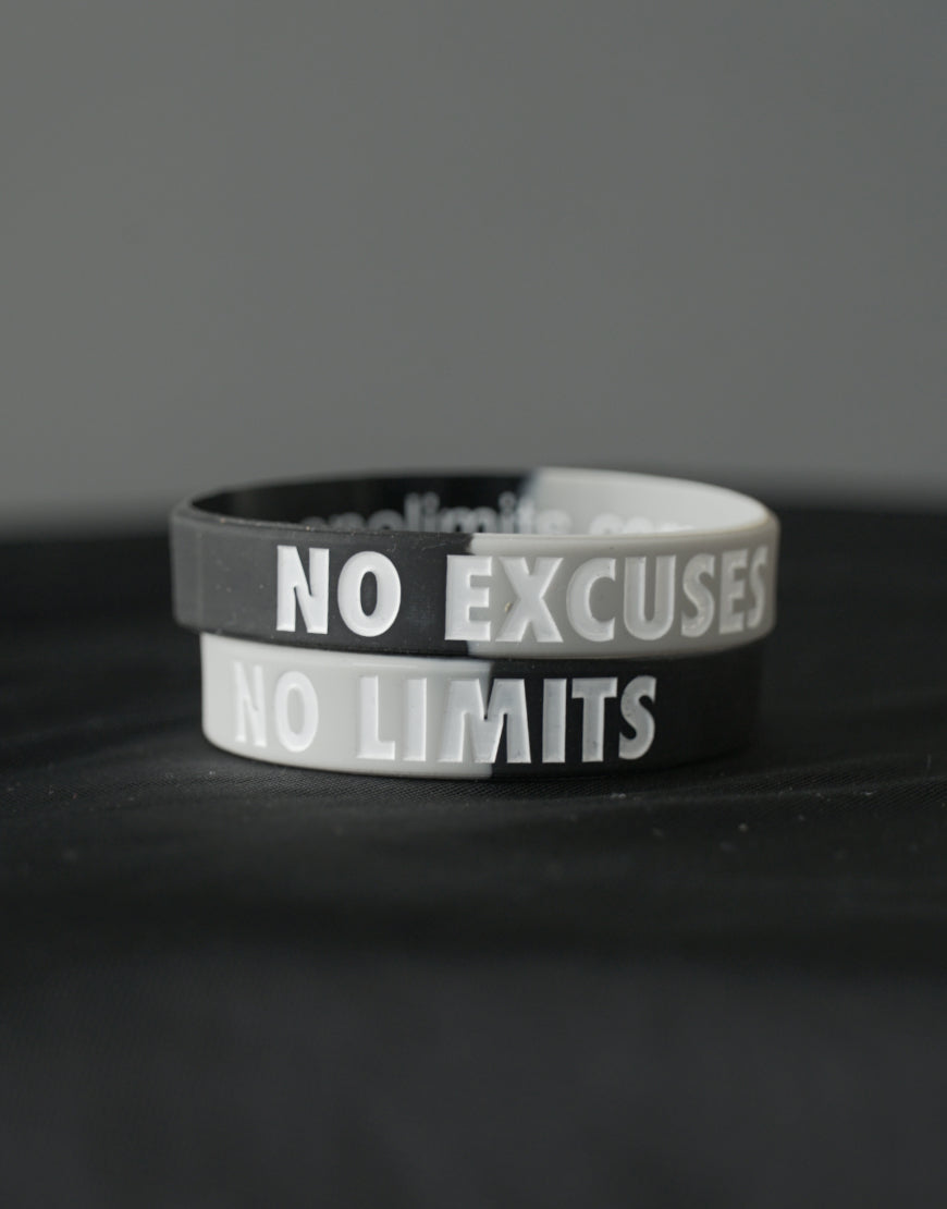 Bracelets NO EXCUSES, NO LIMITS pour adultes