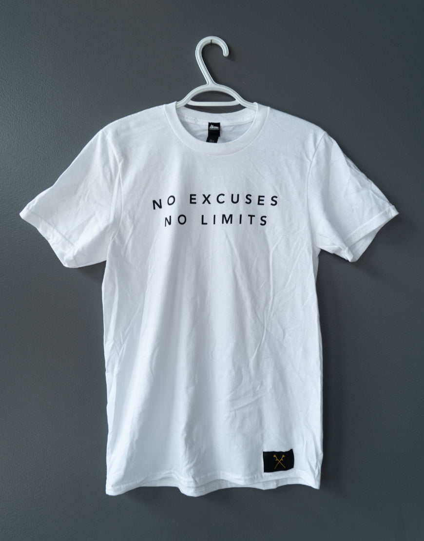T-Shirt NO EXCUSES, NO LIMITS Basic - White