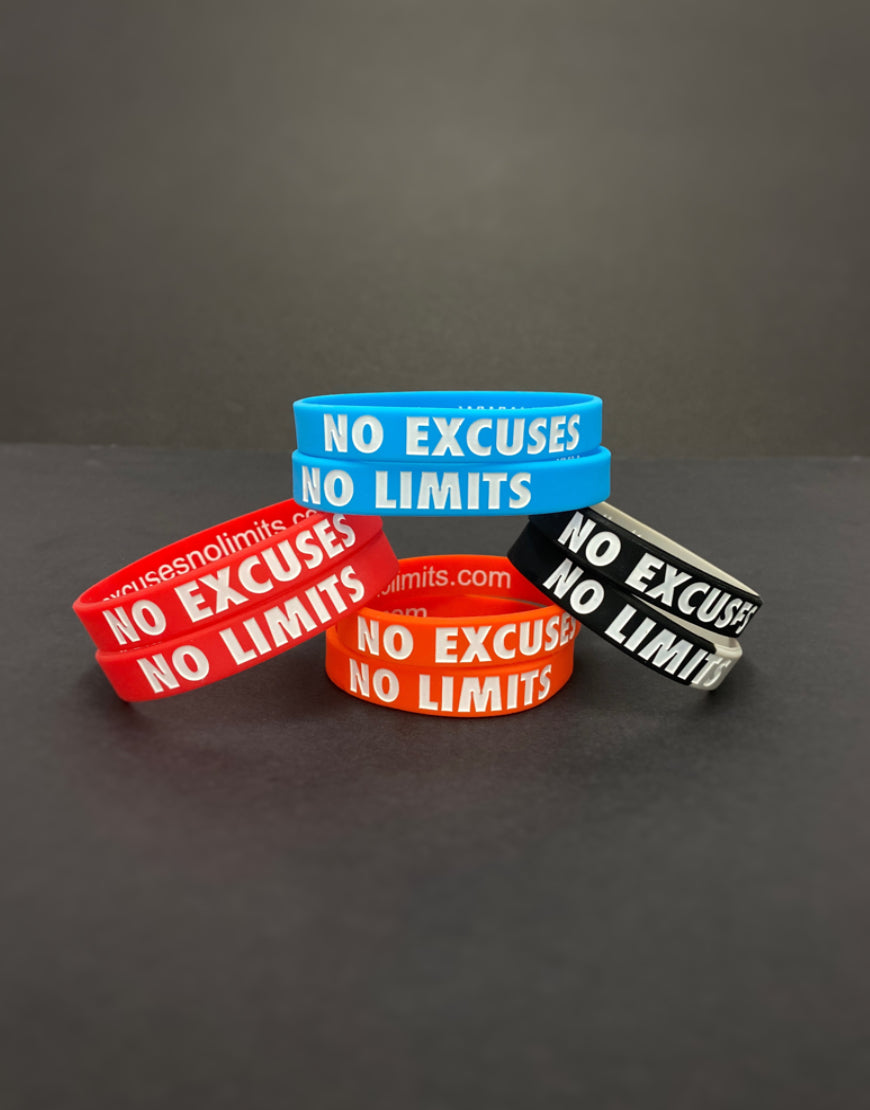 Bracelets NO EXCUSES, NO LIMITS pour adultes