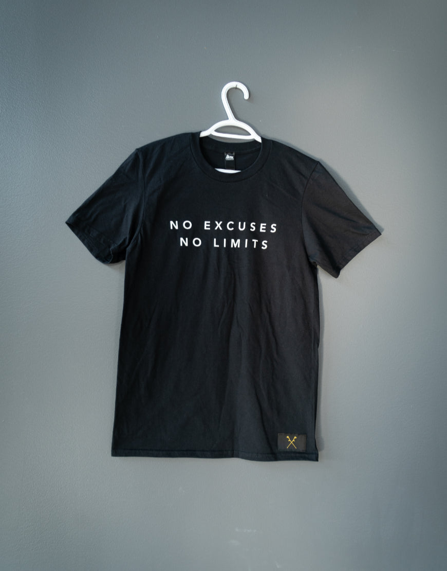 T-Shirt NO EXCUSES, NO LIMITS Basic - Black