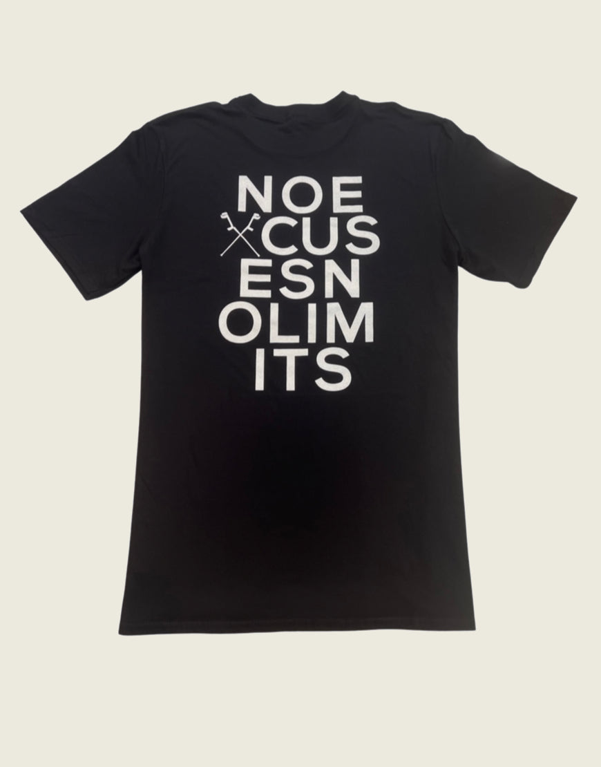 T-Shirt NO EXCUSES, NO LIMITS Puzzle Design - Black Back - Illabilities